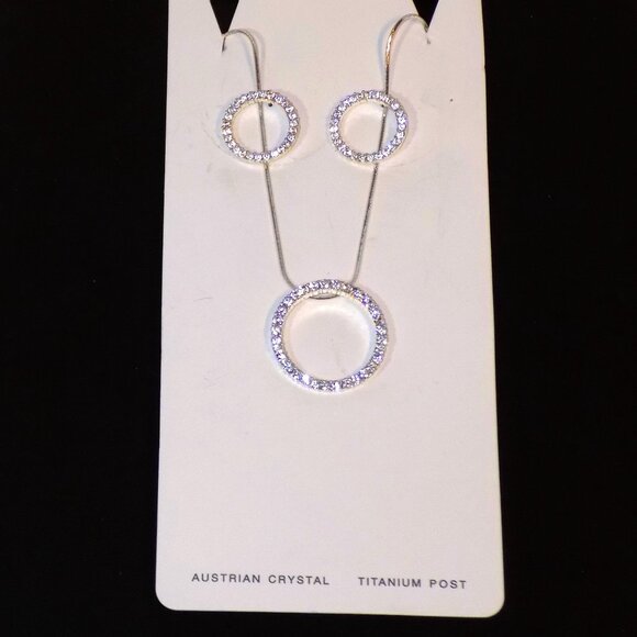 Lot of 3 New Charlestone Austrian Crystal Ring Necklaces & Earrings Bundle - Picture 6 of 6